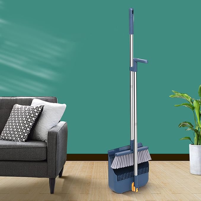 Broom and Dustpan Set 180° Rotatable Magic Outdoor Broom Standing Storage Buckle Type Brooms for Sweeping Indoor Hand Brooms for Home & Kitchen, Household Cleaning Tool Home Essentials Cute Stuff