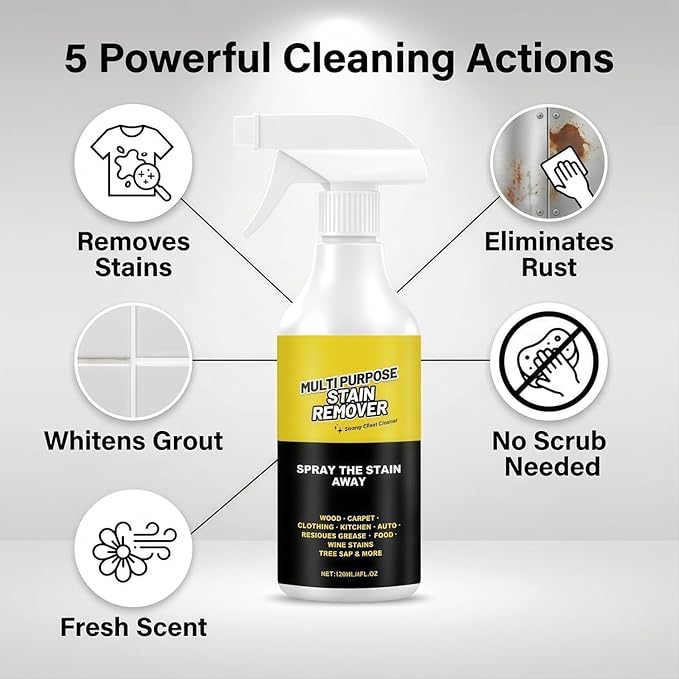 Power Spray，Multi-Purpose Stain Remover, A Powerful Cleaner，Quick Cleaning for Kitchens, Floors, Toilets, and Cars (120ml)