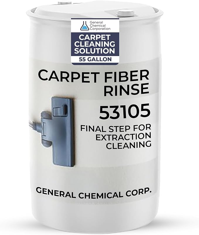CarpetGeneral- Carpet Fiber Rinse & Odor Neutralizer Solution 53105|Prevent Browning, Bleeding & Odors with Top Carpet Cleaner Liquid|Carpet Fiber Rinse Professional Residue Attracting Agent 55 Gallon