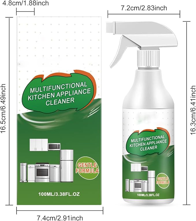 Multi-Purpose Enzyme Foam Cleaner, Kitchen Appliance Cleaner Spray, Heavy Duty Degreaser Stain Remove, Kitchen Heavy Duty Doaming Degreaser, for Household, Oven, Stove, Range Hood (2PCS)
