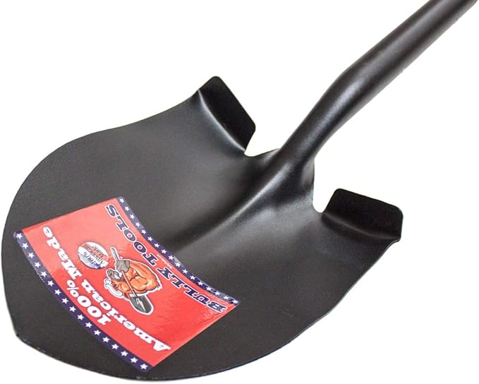 BULLY TOOLS 62510 14 Ga. Round Point Shovel – Heavy-Duty Fiberglass Long Handle for Digging & Landscaping, Durable Steel Blade, Ergonomic Grip, Enhanced Leverage for Reduced Fatigue – Made in The USA