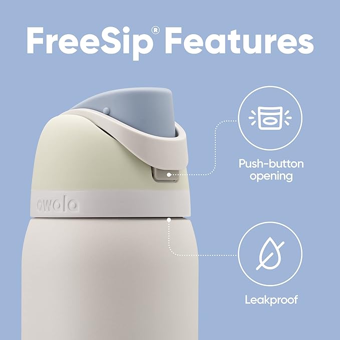 Owala FreeSip Insulated Stainless Steel Water Bottle with Straw for Sports, Travel, and School BPA-Free Sports Water Bottle, 40 oz, Iced Breeze