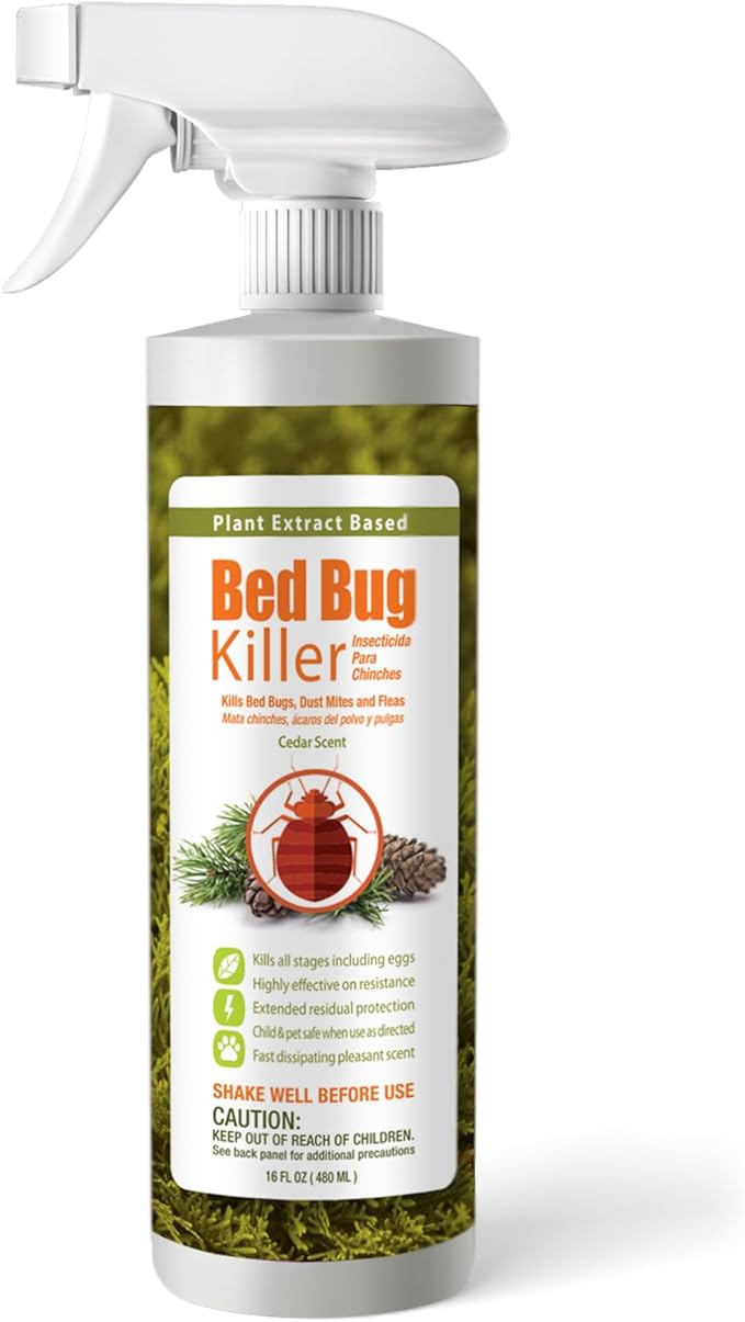 Bed Bug Killer 16 oz EcoVenger by EcoRaider, 100% Kill Efficacy, Bedbugs & Mites, Kills Eggs & The Resistant, Lasting Protection, USDA BIO-Certified, Plant Extract Based & Non-Toxic, Child & Pet Safe