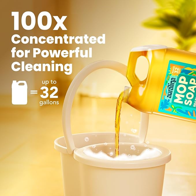 Luxury Mop Soap for Floor Cleaning - Highly Scented Brazilian Waves Concentrated Formula - Best Smelling Floor Cleaner for Mopping Tile, Wood & Laminate - R&W - No Residue, Pet Safe (32oz)
