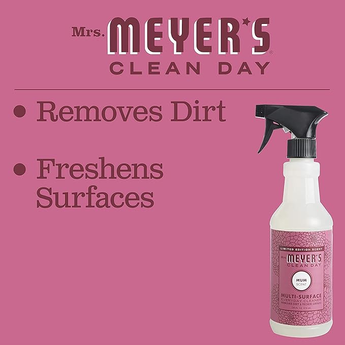 Mrs. MEYER'S CLEAN DAY Multi-Surface Cleaner 3 Pack Variety 16 OZ Each, 1 CT (Mum + Apple Cider + Acorn Spice)