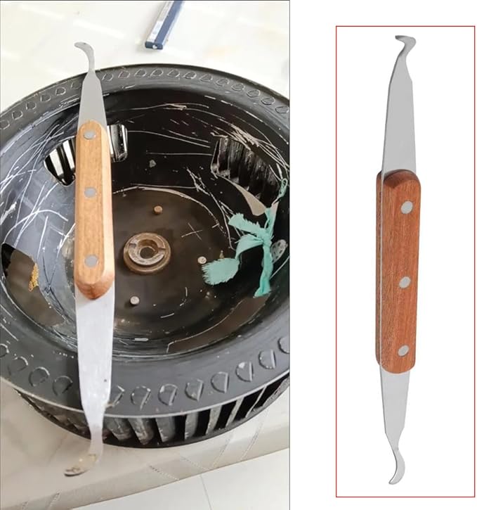 Range Hood Fan Grill Scraper Heavy Duty Multi-Purpose Griddle Scraper with Curved Tip Double Ended Cleaning Tool for Under-Cabinet Range Hood Kitchen Hood Vent Portable Barbecue Grill