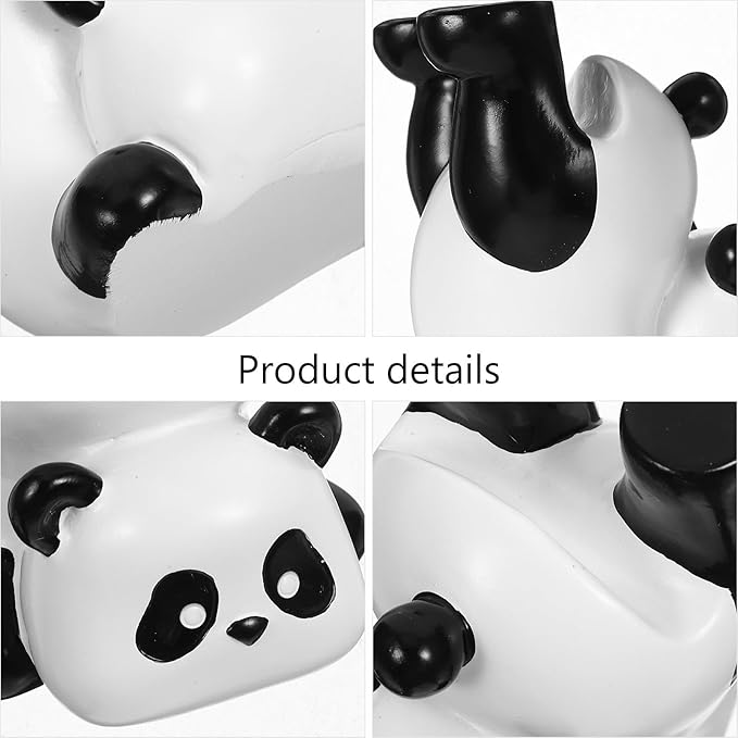 Garneck Resin Animal Glasses Holder Panda Eyeglass Stand for Sunglasses Display Figurine Decor for Home and Desk Secure Eyewear Organizer for Panda Lovers