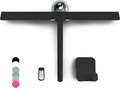 GÜTEWERK Silicone Shower Squeegee for Glass Doors & Mirrors with Stainless Steel Core, Streak-Free & No-Squeak Window Cleaning, 3-in-1 No-Drill Mount (Hook/Suction/Adhesive),Black, 15 Inches
