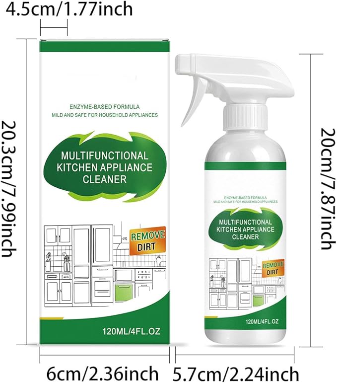 2026 New Kitchen Cleaner Spray, 120ml Multifunctional Appliance & Counter Cleaner for Oven, Stove, Cabinets, Quick & Easy Cleaning