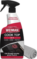 Weiman 22 Fl Oz Cooktop Cleaning Spray & Microfiber Cloth – Cooktop & Oven Cleaner for Streak & Residue Free - Non-Abrasive Degreaser Safe for Glass & Ceramic