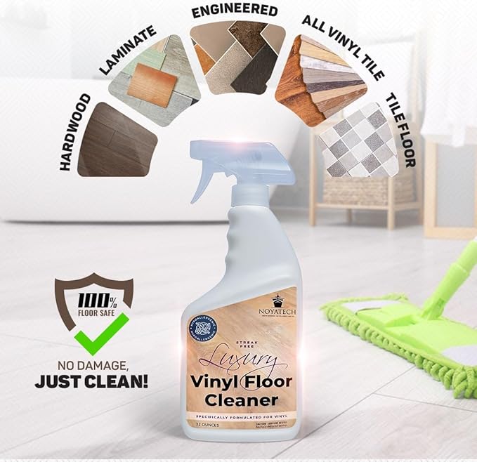 LVP Floor Cleaner. Streak-Free Luxury Vinyl Floor Cleaner. For Hardwood, Laminate, and Natural Wood Flooring. Pet Safe, Non-Toxic, Eco-Friendly.
