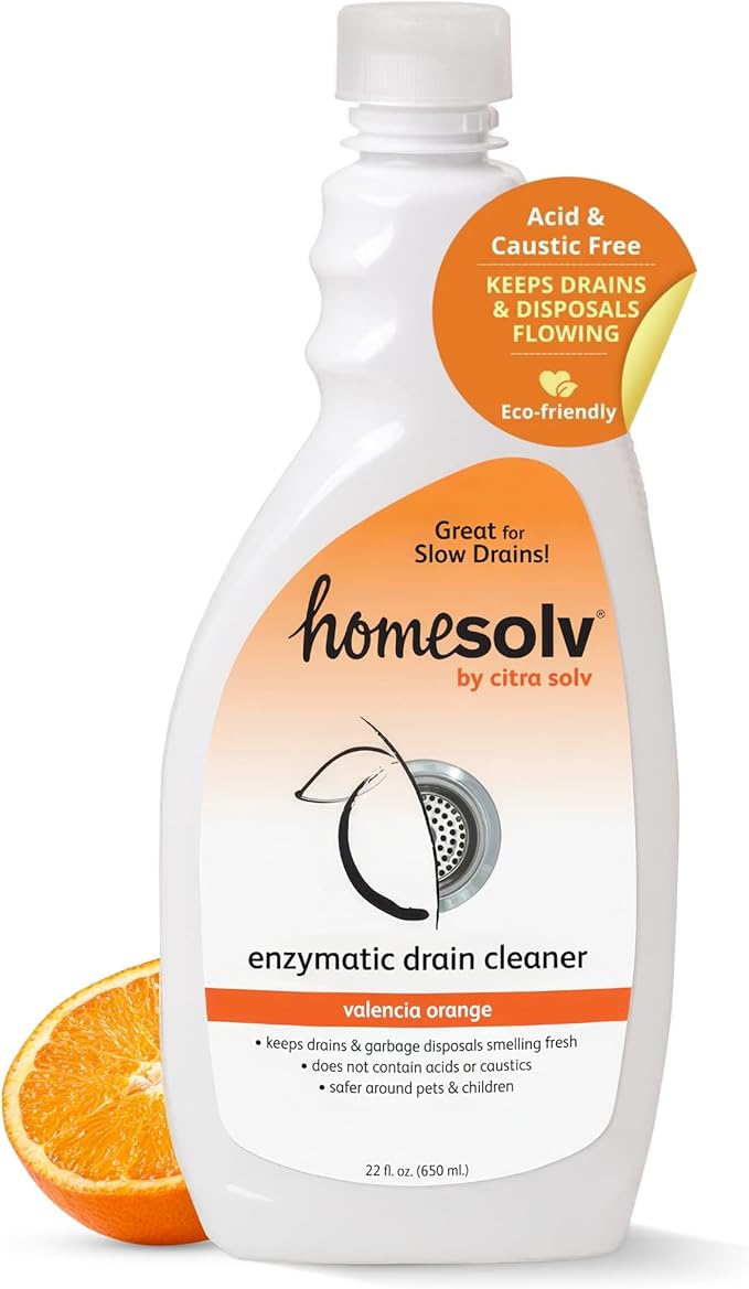 Homesolv Enzyme Drain Cleaner & Build Up Remover (Citra Drain), Valencia Orange, 22 Fluid Ounces