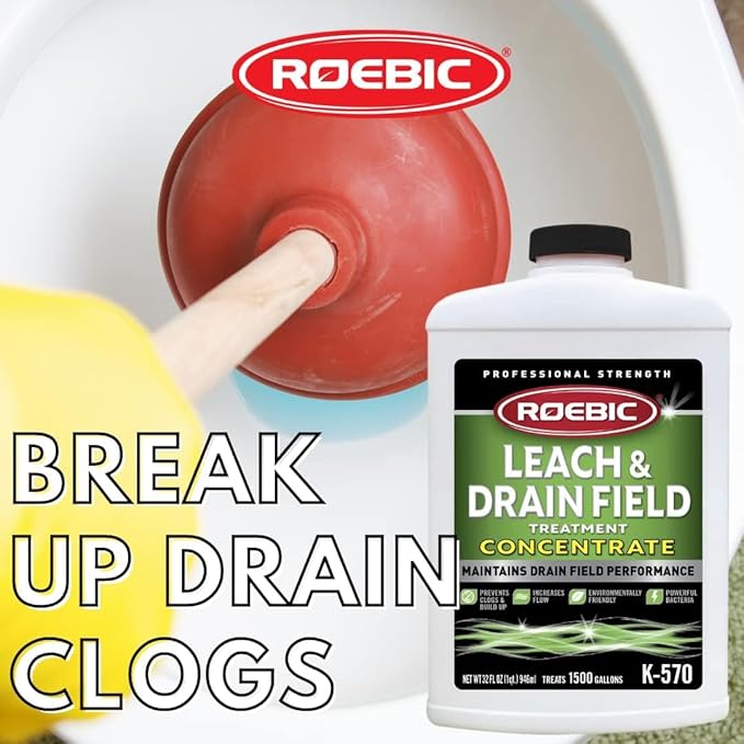 Roebic K-570 32 Fl. Ounce Biodegradable Leach and Drain Field Opener Concentrate (2-(Pack))