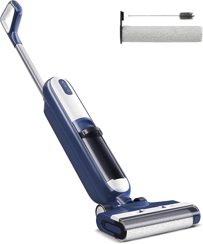 OLIXIS Wet Dry Vacuum Cleaner, Cordless All-in-One Vac Mops, Vacuum Mop with Self-Cleaning System, Dual Water Tank Design, Tangle-Free Brush, Dual-Edge Cleaning, 35-Min Runtime