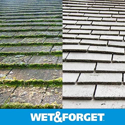 Wet & Forget No Scrub Outdoor Cleaner for Easy Removal of Mold, Mildew and Algae Stains, Bleach-Free Formula, 0.5 Gallon Concentrate - Ships to California Only, 64 Fluid Ounces