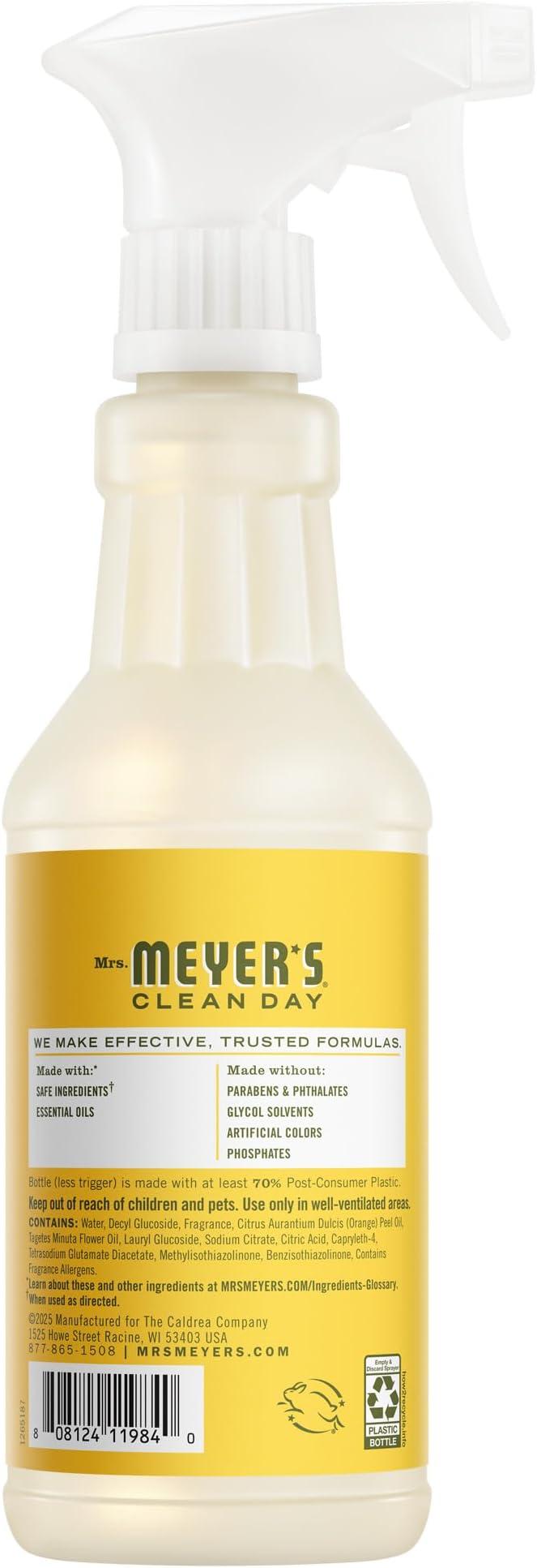 MRS. MEYER'S CLEAN DAY Multi-Surface Everyday Cleaner, Dandelion Scent, 16 Fl Oz Bottle