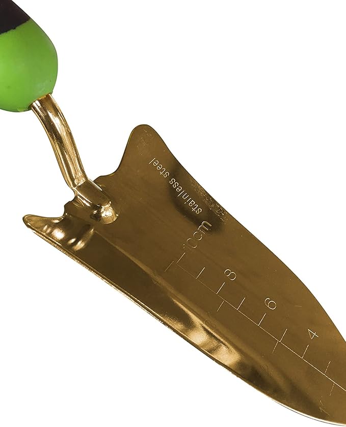 Garden Guru Titanium Transplanter Trowel Shovel - Rust Resistant - Ergonomic Handle - Perfect Hand Shovel Tool for Gardening Weeding Transplanting and Digging in Garden Beds