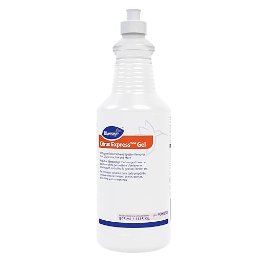 Diversey 95002523 Citrus Express Gel, All Purpose Gel Solvent Spotter Removes Gum, Oils, Ink, Grease from Carpet & Hard Surfaces, Citrus Scent, 32-Ounce (Pack of 6)