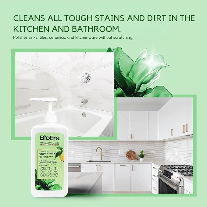 Plant-Derived Cream Cleaner, Cuts Grease, Gently Cleans with Baking Soda, Perfect for Ovens, Sinks, and Walls