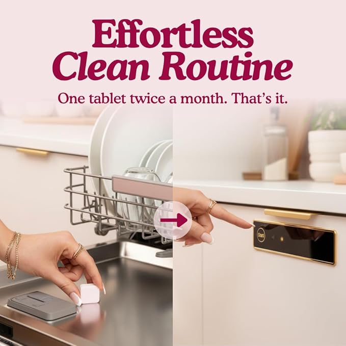 Dishwasher Cleaner And Deodorizer Tablets - 1 Year Supply Unscented Dishwasher Cleaning Tablets - Deep Cleaning Removes Limescale and Odors - Eco-friendly Dish Washer Machine Cleaner - Septic Safe