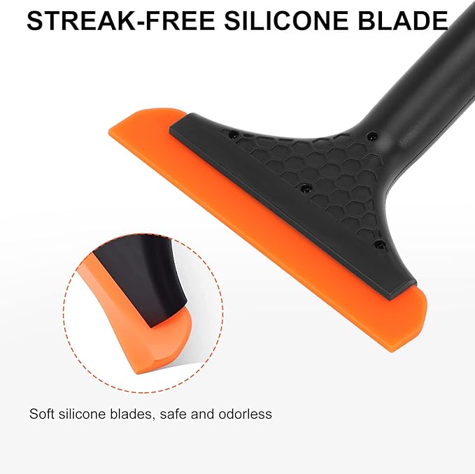 SetSail Shower Squeegee for Glass Doors, Small Squeegee for Shower Glass Door Mini Silicone Squeegee for Window, Door, Bathroom, Mirror, Car Window