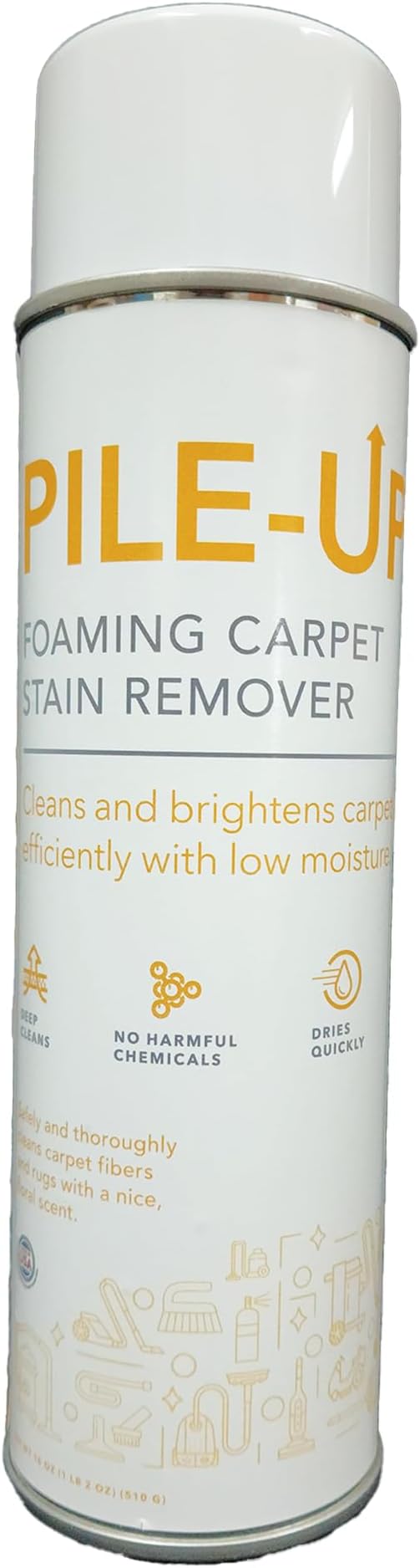Pile-Up Foaming Carpet Stain Remover, Foaming Aerosol, 18 oz Net (1, Each)