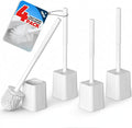4Pack Toilet Bowl Brush and Holder Set - Toilet Scrubber Brush,Cleaning Brush,Bathroom Decor,Household Essentials,Cleaning Supplies,Home Essentials,White