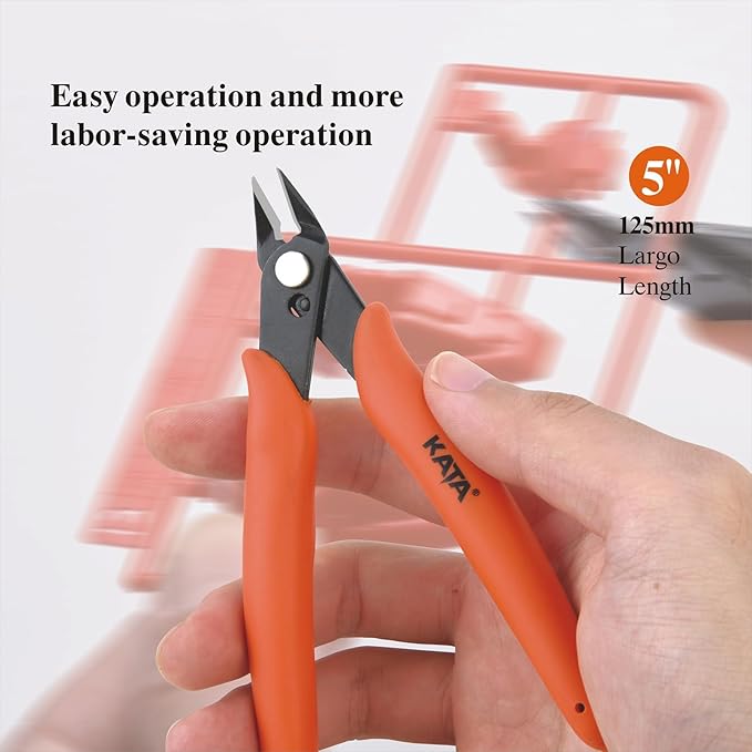 KATA 5-Pack Micro Wire Cutters, Precision Electronics Flush Cutter and Side Cutting pliers, Clean Cut for Model, Jewelry, Model Kits