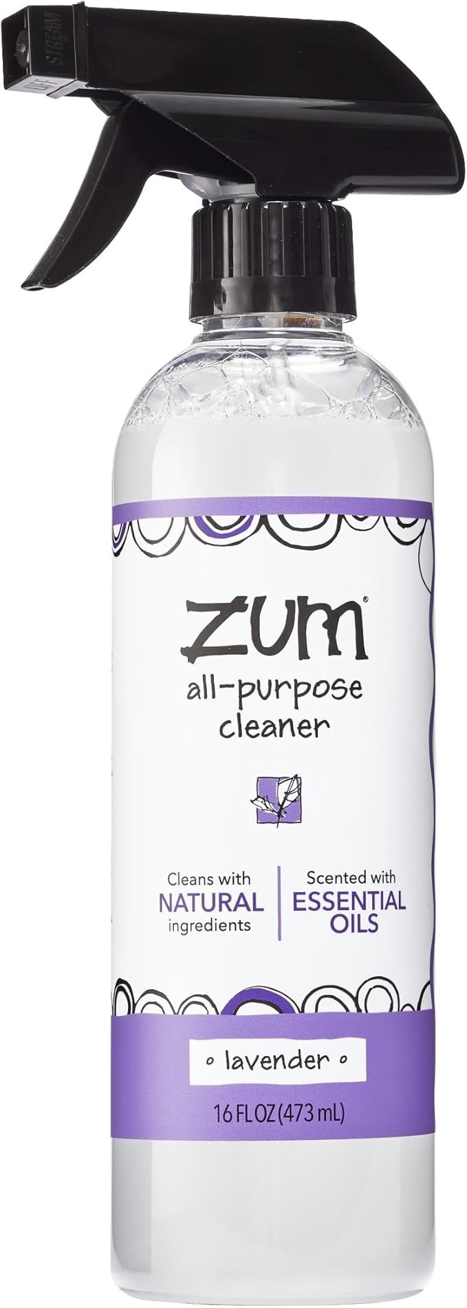 Zum by Indigo Wild All-Purpose Cleaner - Natural Multipurpose Cleaner Made with Essential Oils, Baking Soda & More - Lavender, 16 fl oz