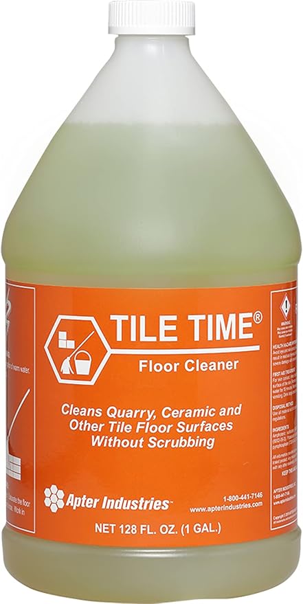 Tile Time Floor Cleaner, for Quarry, Ceramic, and All Other Flooring, Removes Oil, Grease, and Road Salt, No Scrubbing, 2oz. (1 Gallon)
