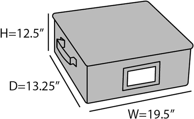 Covermates Keepsakes - Adjustable Zip-Top Storage Box - Configurable FlexGrid Compartments - Heavy Duty Polyester- Reinforced Handles - Stackable Design - Indoor Storage, Grey Heather