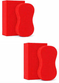 Multi-Purpose Sponges for Cleaning - Red 4 Pack, Large Sponges for Car Washing, Tile & Grout, All Purpose Cleaning