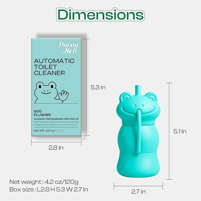 PurityNest Toilet Bowl Cleaners, Automatic Long-Lasting Tank Cleaner Bottles with Light Fresh Scent, Easy to Use for Home & Office Cleaning, Blue