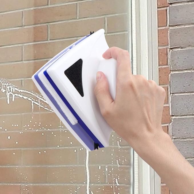 Magnetic Window Cleaner Tool, plplaaoo Double Sided Window Cleaner, Double Side Magnetic Window Glass Brush Cleaner Wiper Surface Cleaning Home Tool, Fit for Glass High Windows
