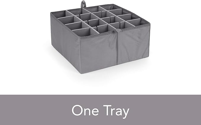 Covermates Keepsakes - Adjustable Zip-Top Storage Box - Configurable FlexGrid Compartments - Heavy Duty Polyester- Reinforced Handles - Stackable Design - Indoor Storage, Brown Heather