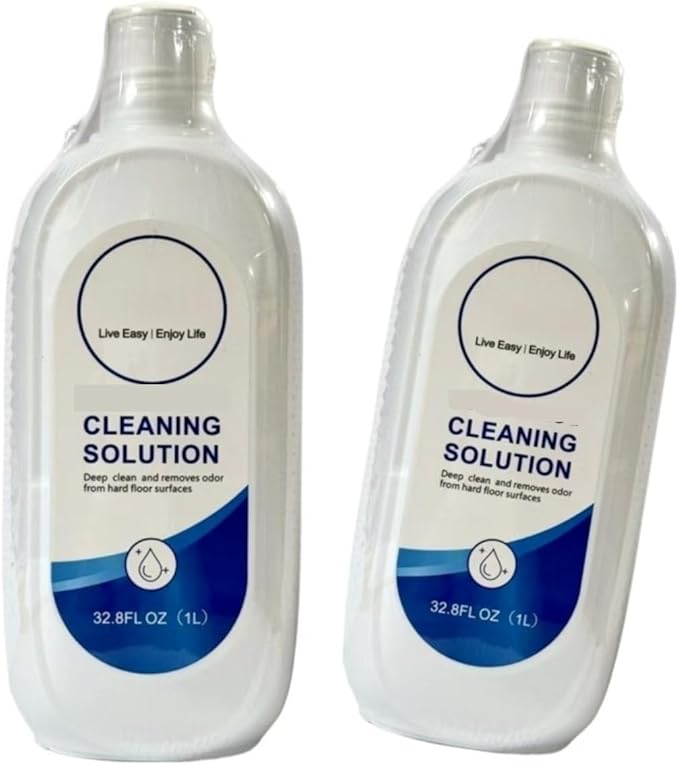 Cleaning Solution。Floor Cleaning Solution。1 Liter-33.8 Fl Oz。Compatible For Tineco。iFLOOR Series, FLOOR ONE S3 / S5 / S6 / S7 Series Wet Dry Vacuum，Incompatible Steam(2 PCS)