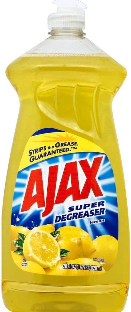 Ajax Super Degreaser Dish Liquid, Lemon, 28 Ounce -Pack of 4