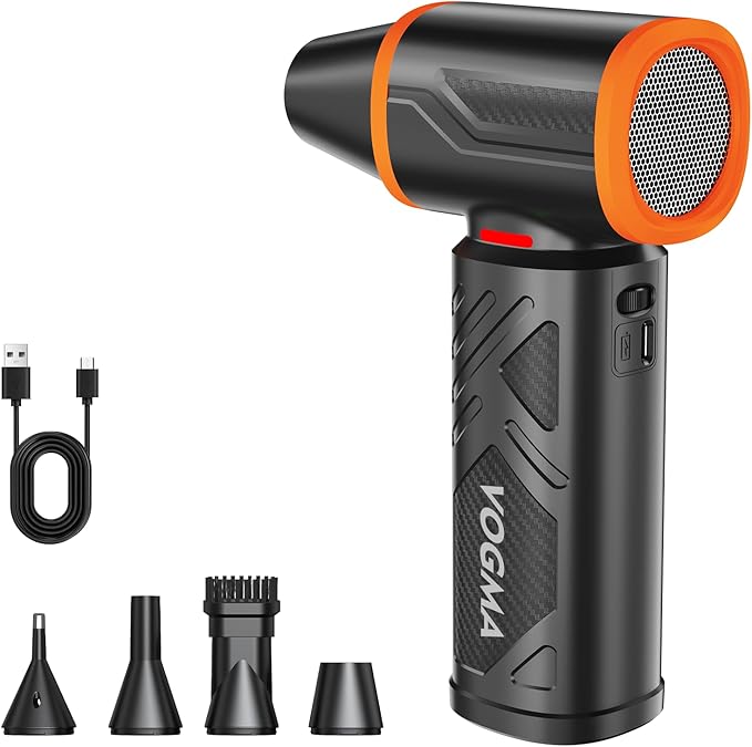 V40 Compressed Air Duster-270000RPM 350G Super Power Electric Air Duster, 10000mAh Cordless Rechargeable Brushless Motor Canned Air, Stepless-Adjustable Air Blower for PC, Keyboard