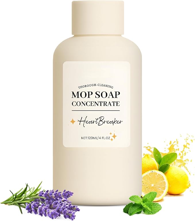 Natural High Scented Mop Soap for Floor Cleaning,Highly Scented Luxury Floor Cleaner Concentrate,Bright Lemon Scent,for Kitchen,Bathroom & Surfaces 120ML