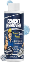 Fast-Acting Concrete Remover, No-Damaging Cleaner Liquid, 237ml Dried Concrete Dissolver with Powerful Formula, Safe Cleaning Solution with Easy Application Feature -Friendly