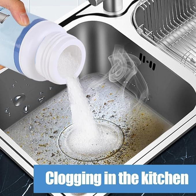 Sink and Drain Cleaner, Wild Tornado Cleaner Drain Cleaner, Multi-functional Pipe Dredge, Powerful Sink and Drains Cleaners Powder for Kitchen and Bathroom (2)