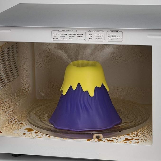 Microwave Oven Cleaner Steam Volcano Shape Home Kitchen Gadget Cleaning Tool Kitchen Cleaners