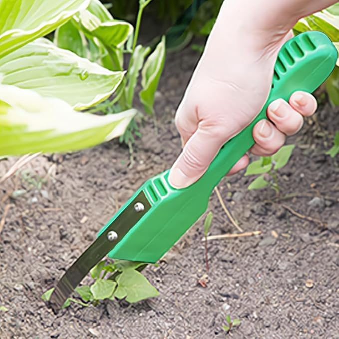 Comimark 1 PCS Garden Bandit Hand Loop Weeder Tool, Iron Loop Design & Sharp Blades Manual Weeders Tool with UV-Resistant Plastic Handle for Weeding, Loosening, Planting Weeding Gardening Tools