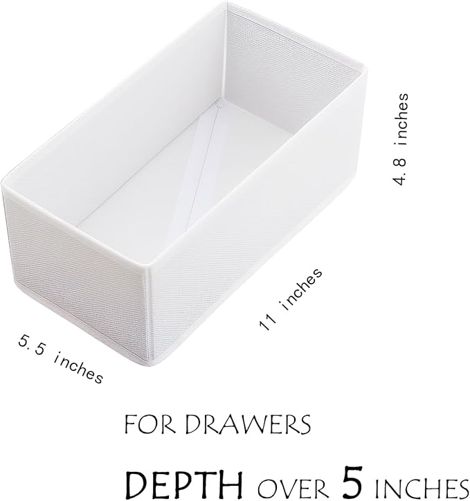 3-Pack Breathable Mesh Drawer Organizer - Foldable Storage for Bras & Baby Clothes, Sock $ Underwear White Fabric Dividers for Nursery & Bedroom