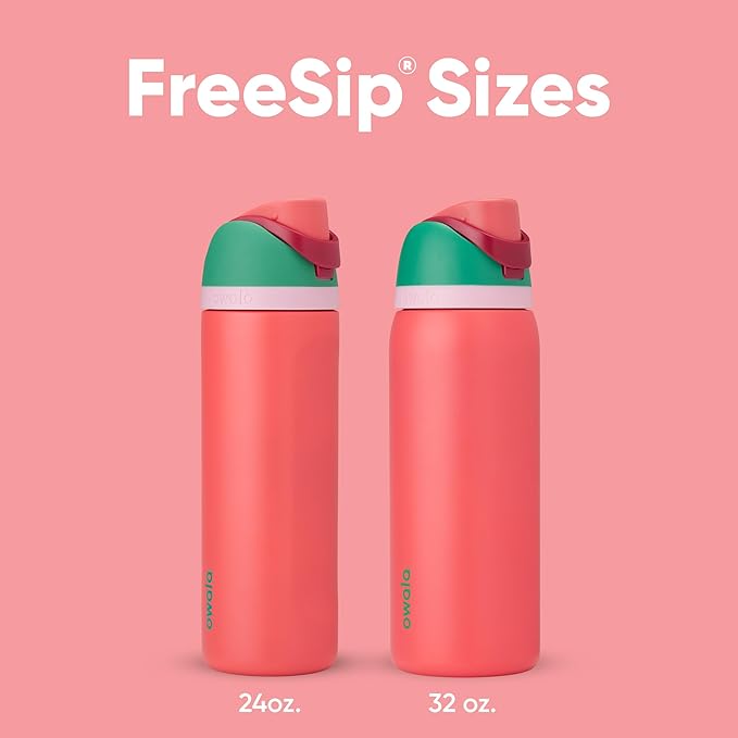Owala FreeSip Insulated Stainless Steel Water Bottle with Straw for Sports, Travel, and School BPA-Free Sports Water Bottle, 32 oz, Strawberry Fields | Insulated, with Straw, for Sports, Travel, and School, BPA-Free