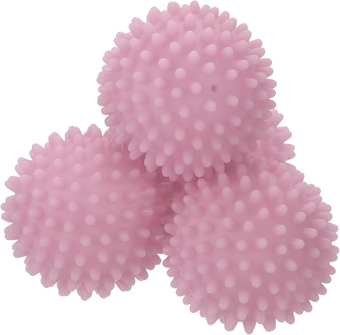 uxcell 4pcs Reusable Laundry Dryer Balls Vinyl Drying Balls for Reduce Wrinkles Static Fabric Softener Reduce Drying Time Save on Energy, Pink