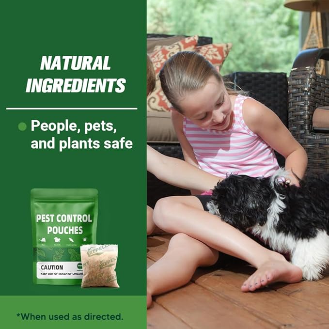 Pest Control, Mice Repellent Indoor, Mouse Repellant Pouches, Rodent Repellent, Peppermint to Repel Ant, Roach & Spider, Rat Deterrent for House, Keep Mice Away, Safe and Easy to Use-8P