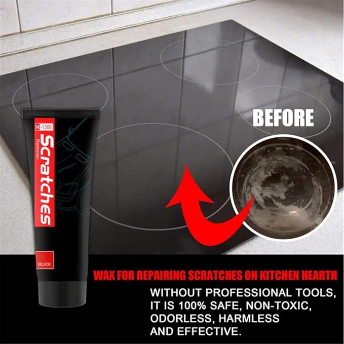 RJDJ Scratch Free Stove Top Scratch Remover, Cooktop Heavy Duty Cleaner And Polish, Glass Ceramic Stove Top Cleaner, Multipurpose Cooktop Cleaner for Household (2PC)