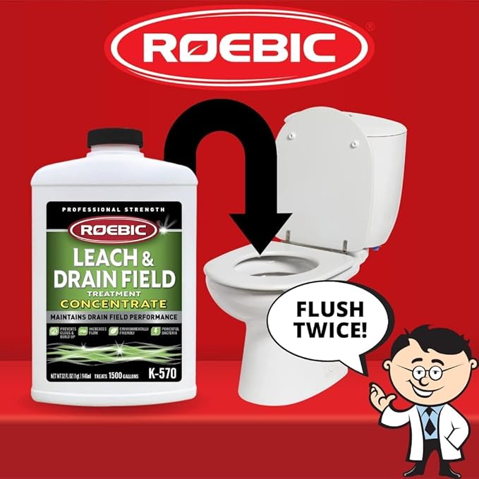 Roebic K-570 32 Fl. Ounce Biodegradable Leach and Drain Field Opener Concentrate (2-(Pack))