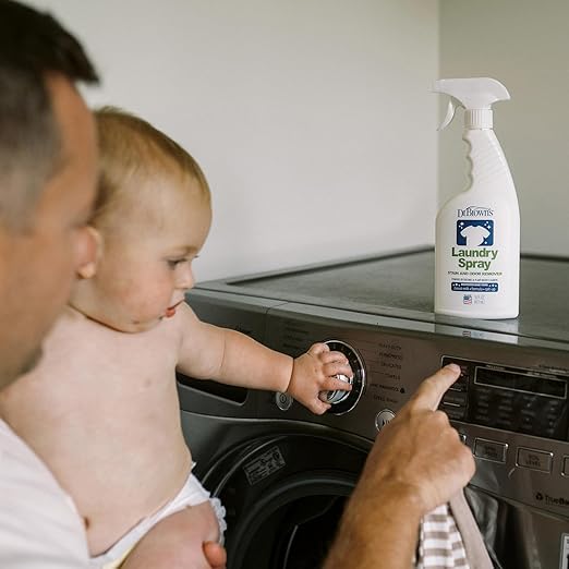 Dr. Brown's Laundry Spray Stain and Odor Remover for Baby Clothes, Hypoallergenic, Fragrance-Free, 16 fl oz, 3-Pack